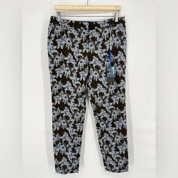 NWT le’s Floral Metallic Trousers Giglio IT 44 (USM/8) - Picture 1 of 9